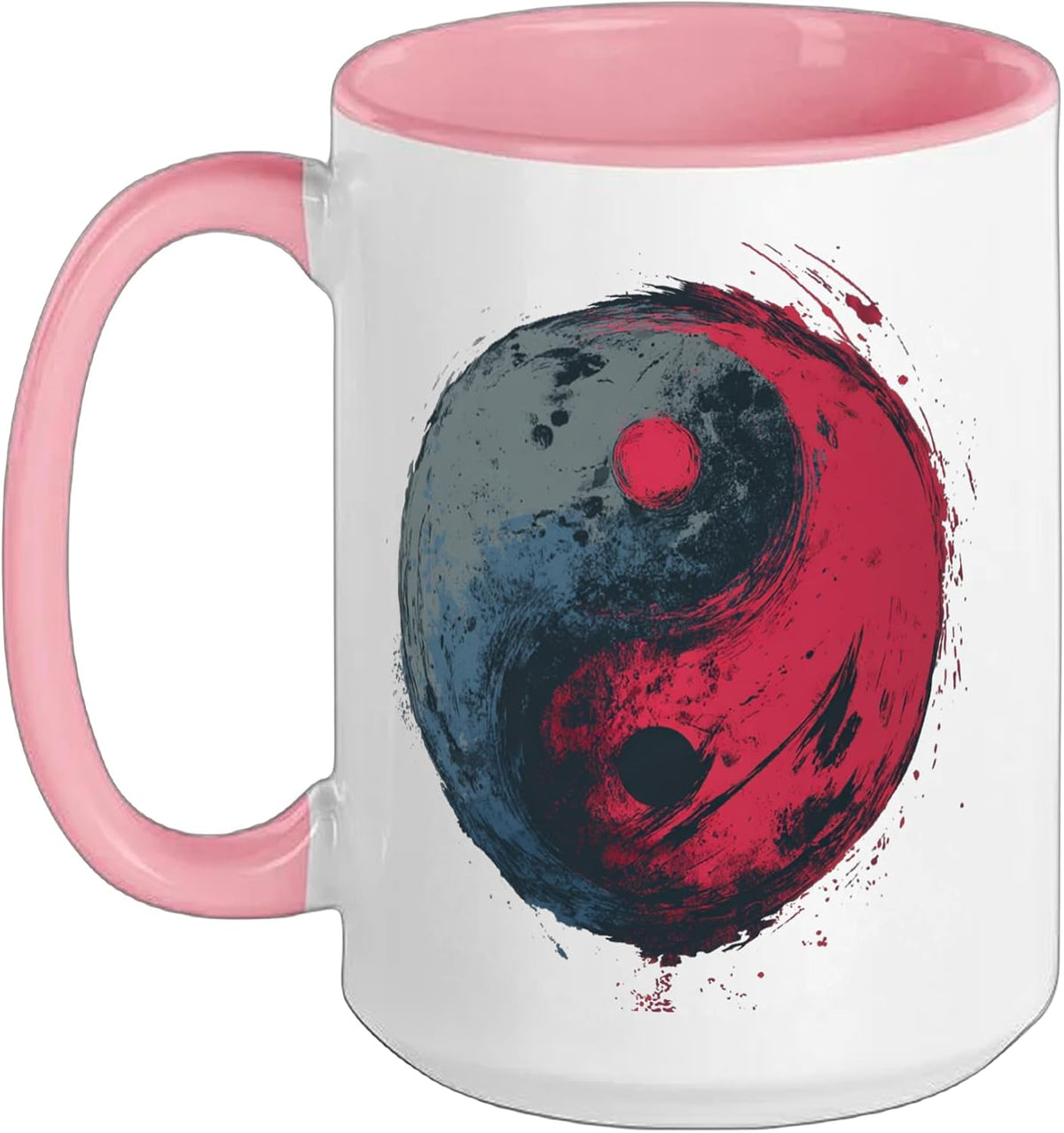 Yin Yang Symbol Brushstroke Zen Balance Art Ceramic Mug