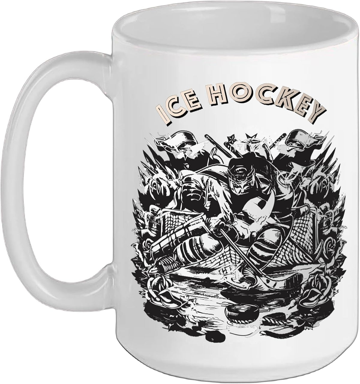 Ice Hockey Goalkeeper Tattoo Puck Hockey Stick Lol Team Ceramic Mug