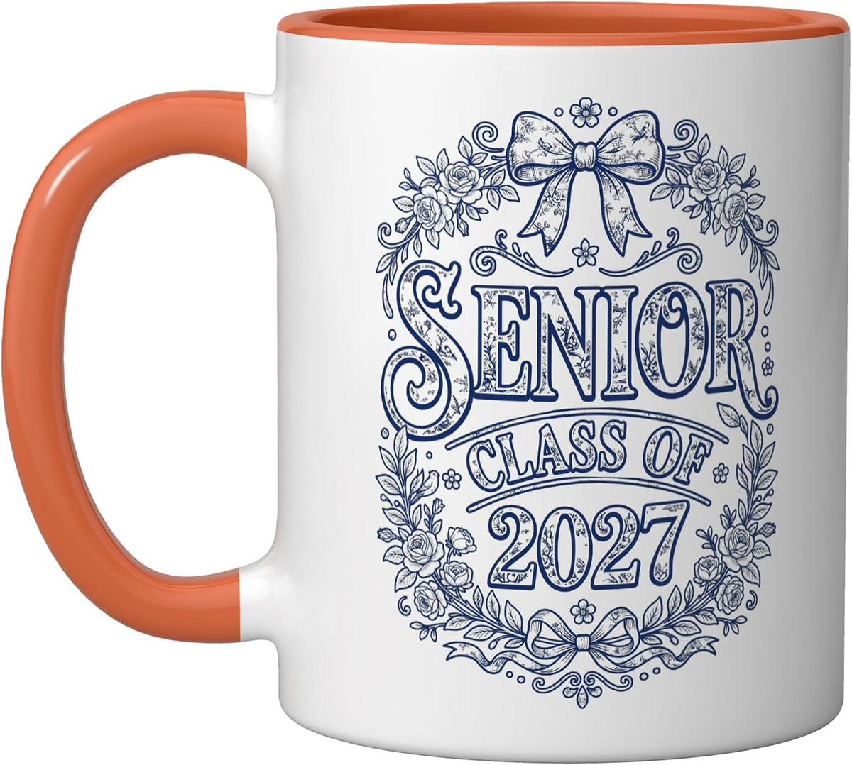 Senior 2027 Class Of 27 Coquette Floral Cute Grad Ceramic Mug