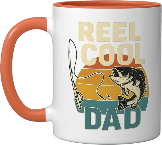 Reel Cool Dad Funny Fathers Day Fishing Outdoors Christmas Ceramic Mug