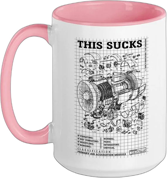 This Sucks Funny Aerospace Engineer Airplane Jet Engine Ceramic Mug