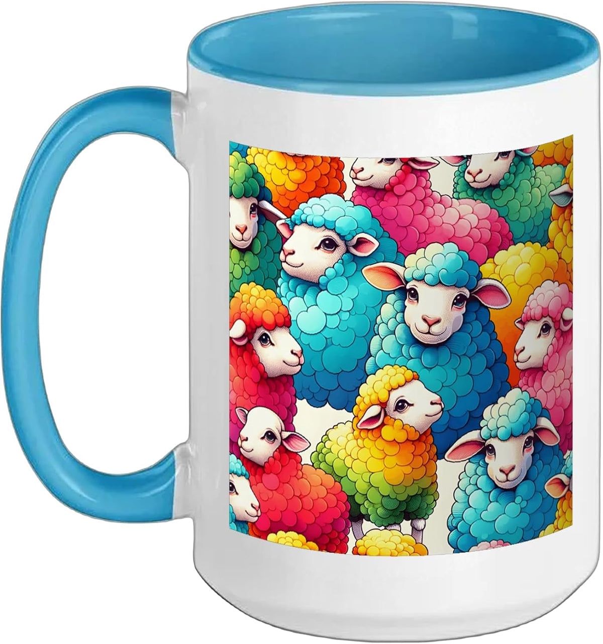 Beautiful Watercolor Pop Art Sheep Pattern Cute Sheep Ceramic Mug