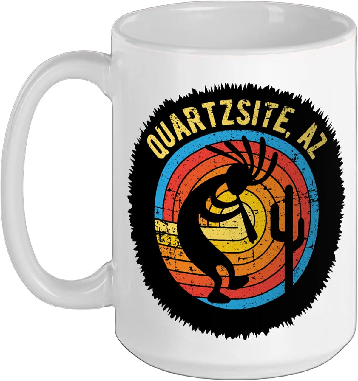 Quartzsite Az Retro Distressed Style Southwestern Design Ceramic Mug