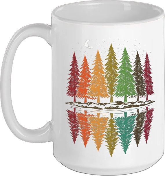Colorful Trees Reflection Outdoor Ceramic Mug