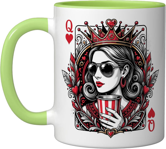 Queen Of Hearts Coffee Poker Women Gambling Ceramic Mug