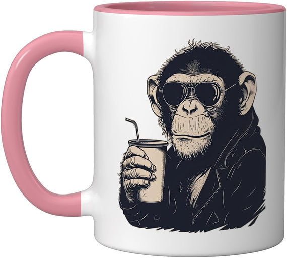 Monkey With Cool Sunglasses And Of Coffee Ape Monkeys Ceramic Mug