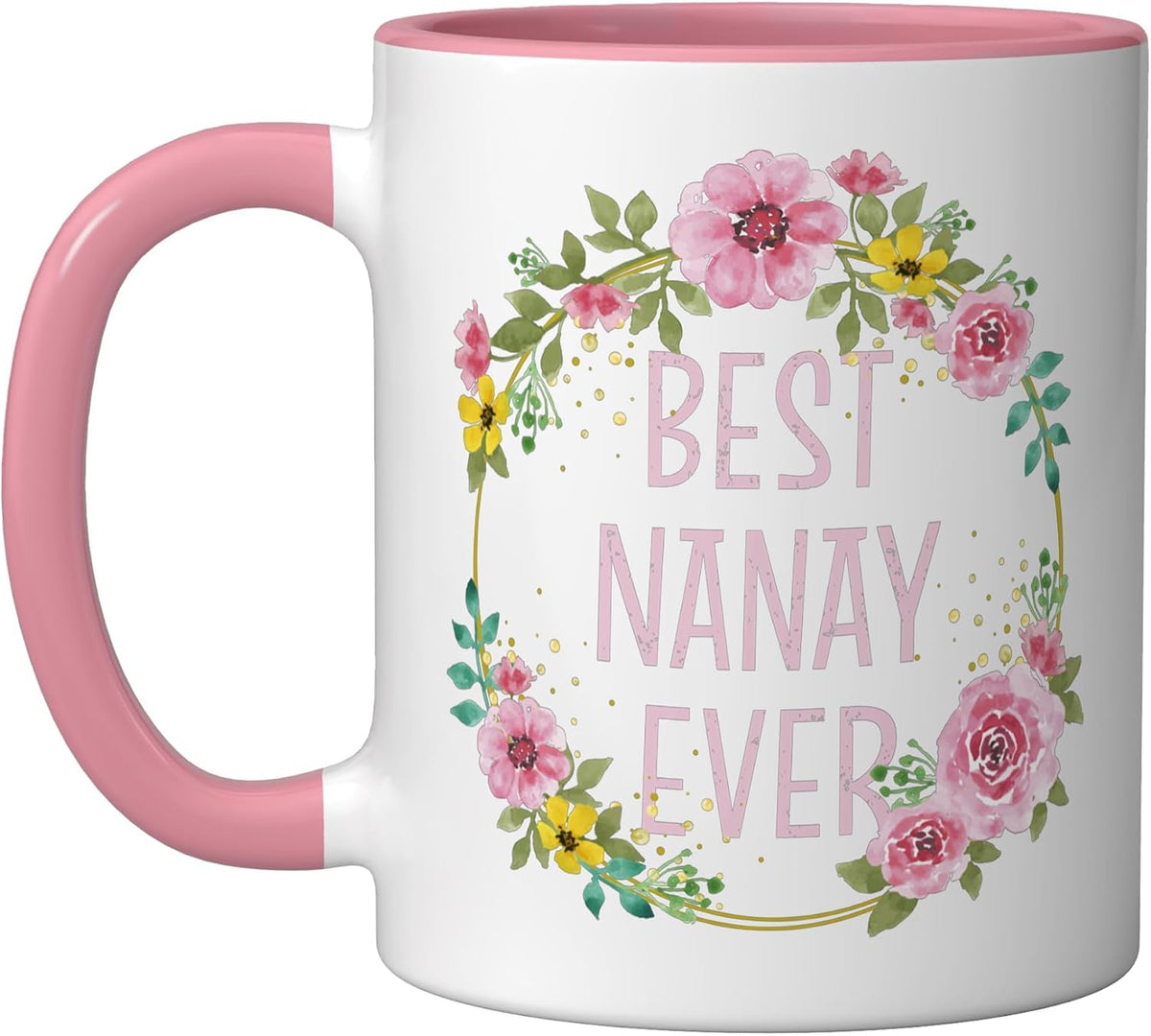 Mother's Day Floral Best Nanay Ever Filipino Mom Ceramic Mug