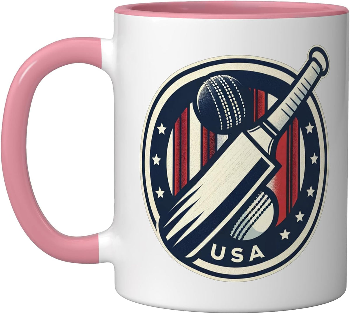Usa Cricket In American Flag Colors Red White And Blue Ceramic Mug