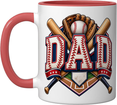 Dad Baseball Sports Ball Design Christmas Ceramic Mug
