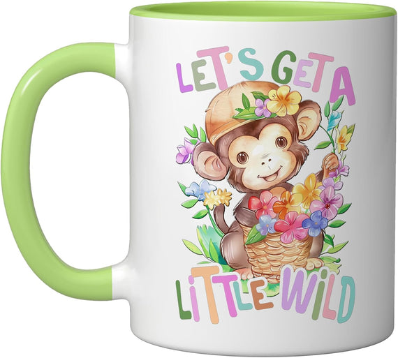 Baby Monkey With Flowers A Little Wild Ape Monkeys Ceramic Mug