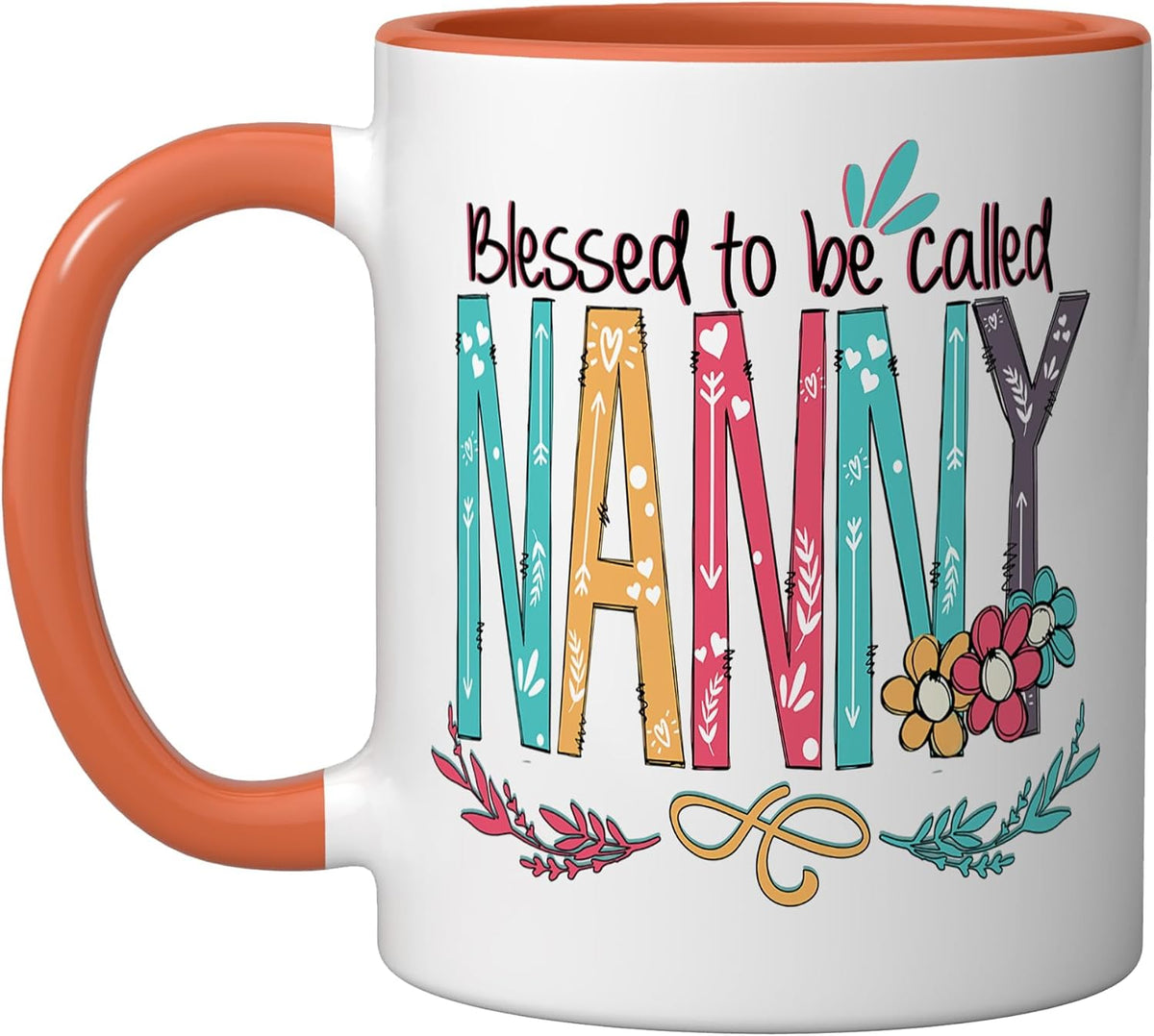 Blessed To Be Called Nanny Floral Letters Ceramic Mug