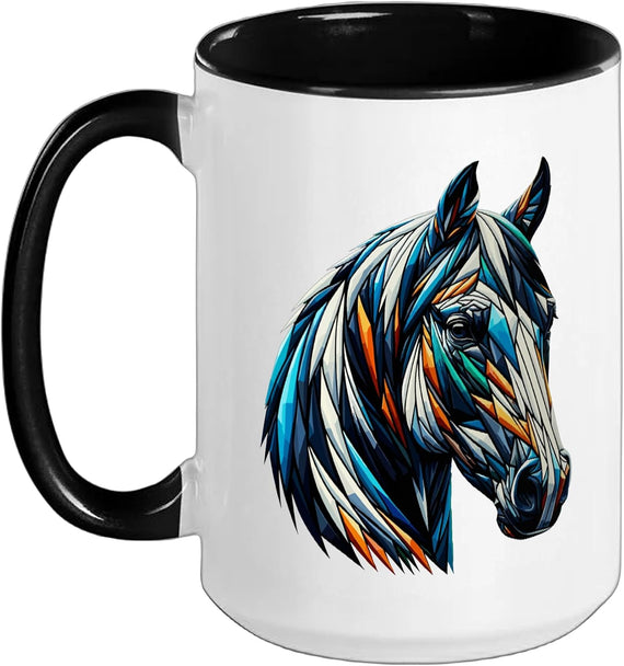 Polygon Art Horseback Riding Horses Equestrian Horse Lover Ceramic Mug