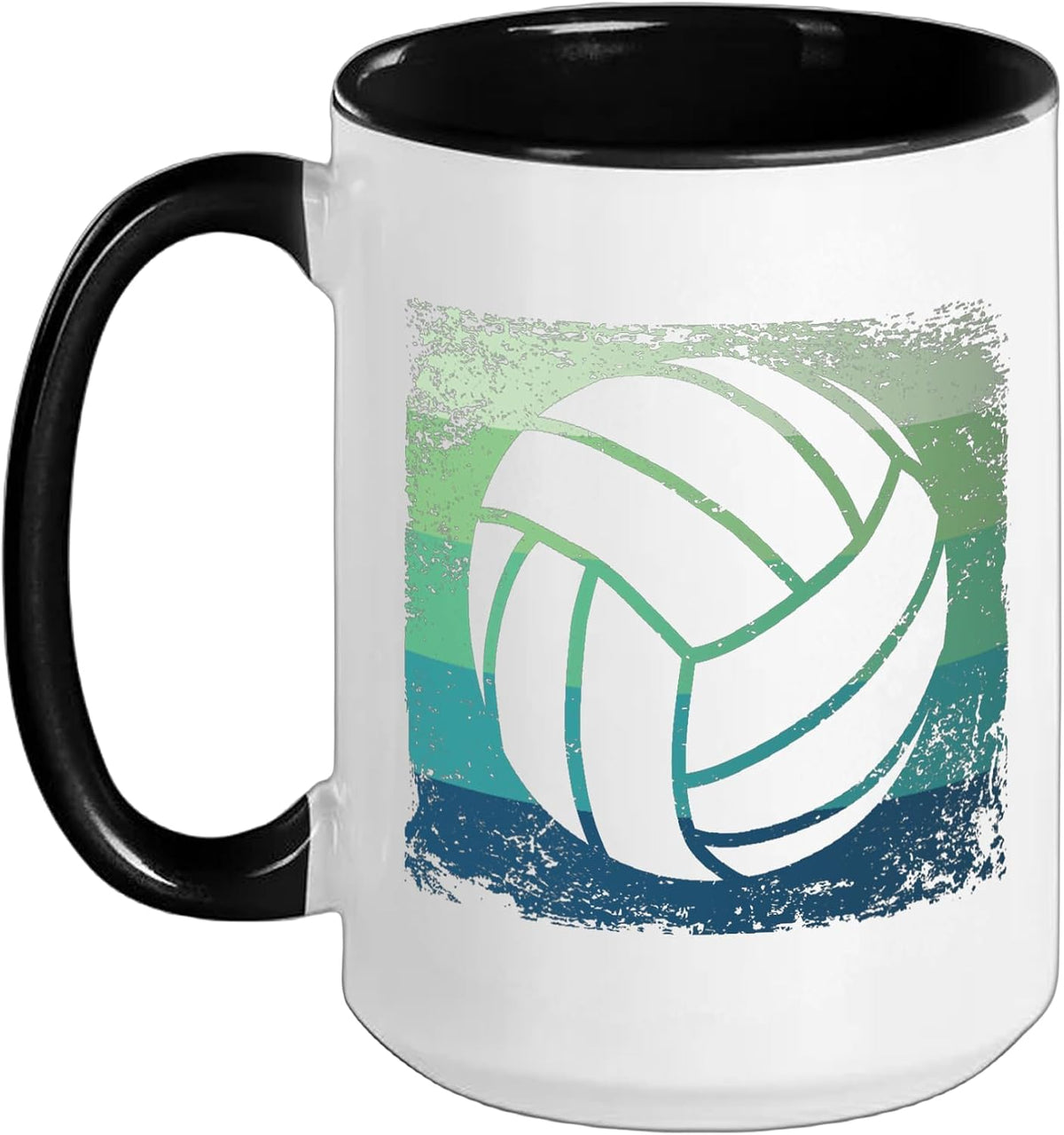 Vintage Volleyball Grunge Sunset Design Ceramic Mug
