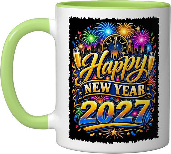 Happy Year Celebration Colorful Light Ceramic Mug