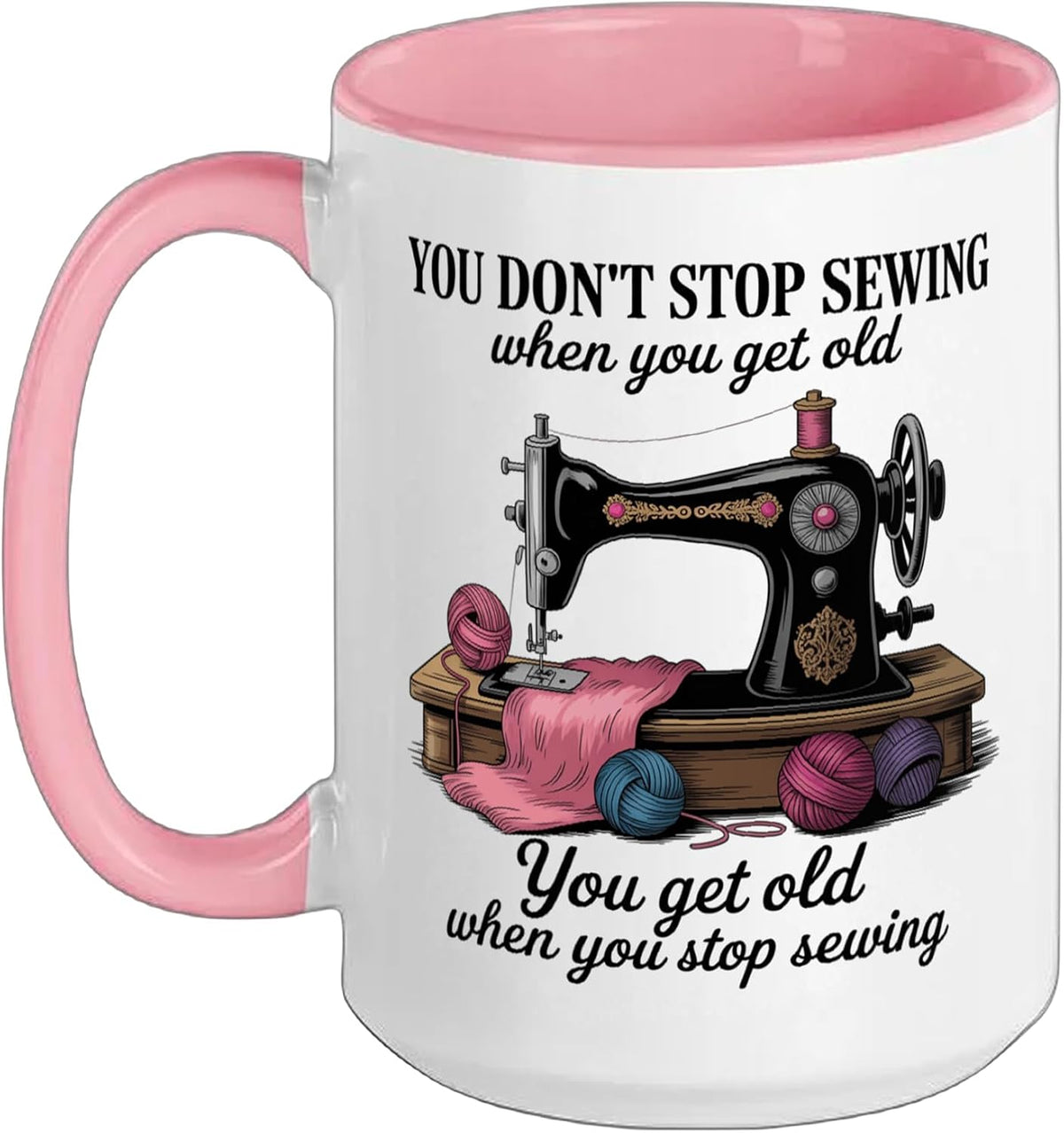 Sewing Machine Crafter Hobbyist Stitching Design Ceramic Mug
