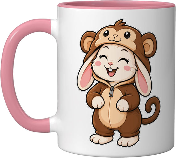 Kawaii Rabbit In A Monkey Costume For Girls Kids Monkey Halloween Mug