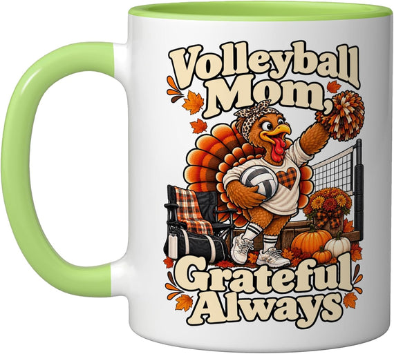 Volleyball Mom Grateful Always Cute Volleyball Thanksgiving Mug