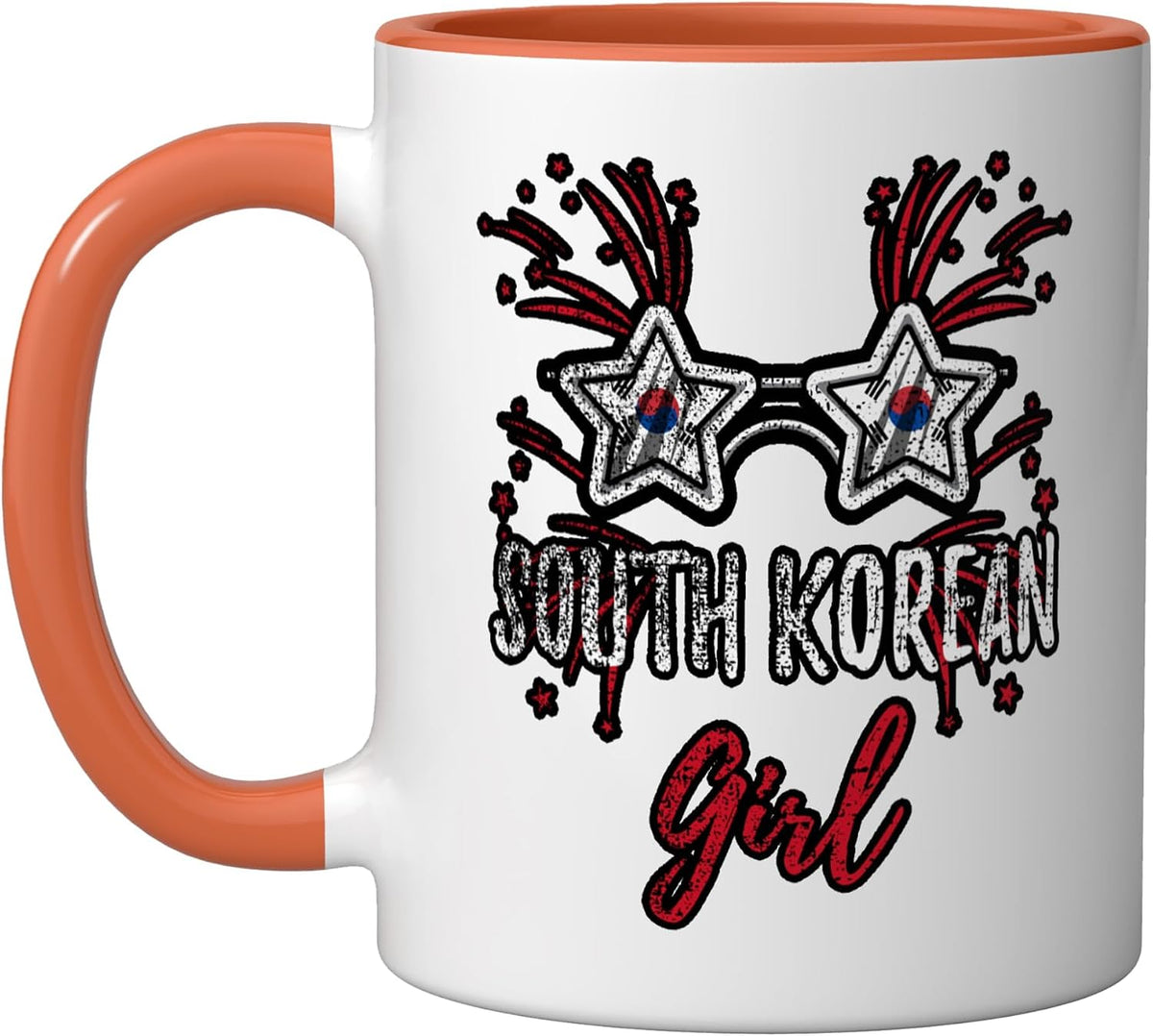 South Korea Flag Sunglasses South Korean Girl Vintage Ceramic Mug