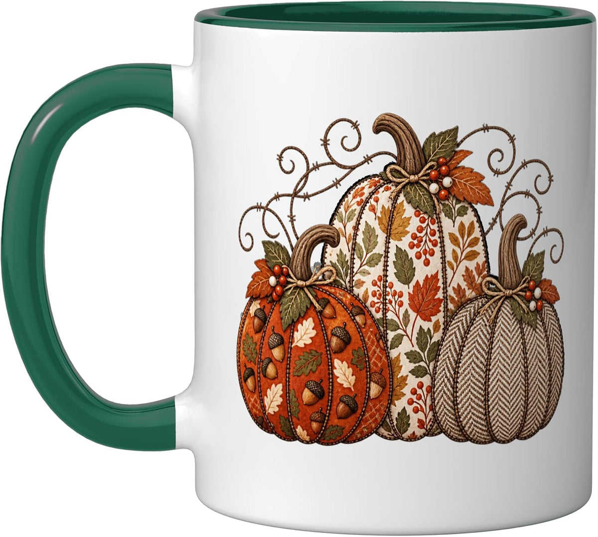Rustic Fall Pumpkins Autumn Harvest Thanksgiving Leaves Halloween Mug