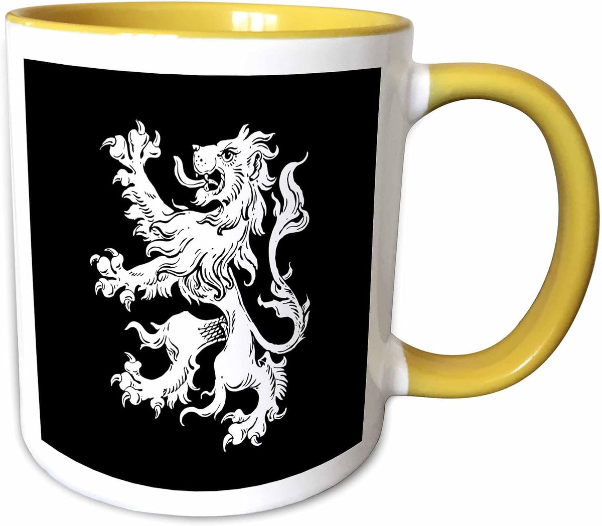 Cool Vintage Heraldic Royal Lion In White Ceramic Mug