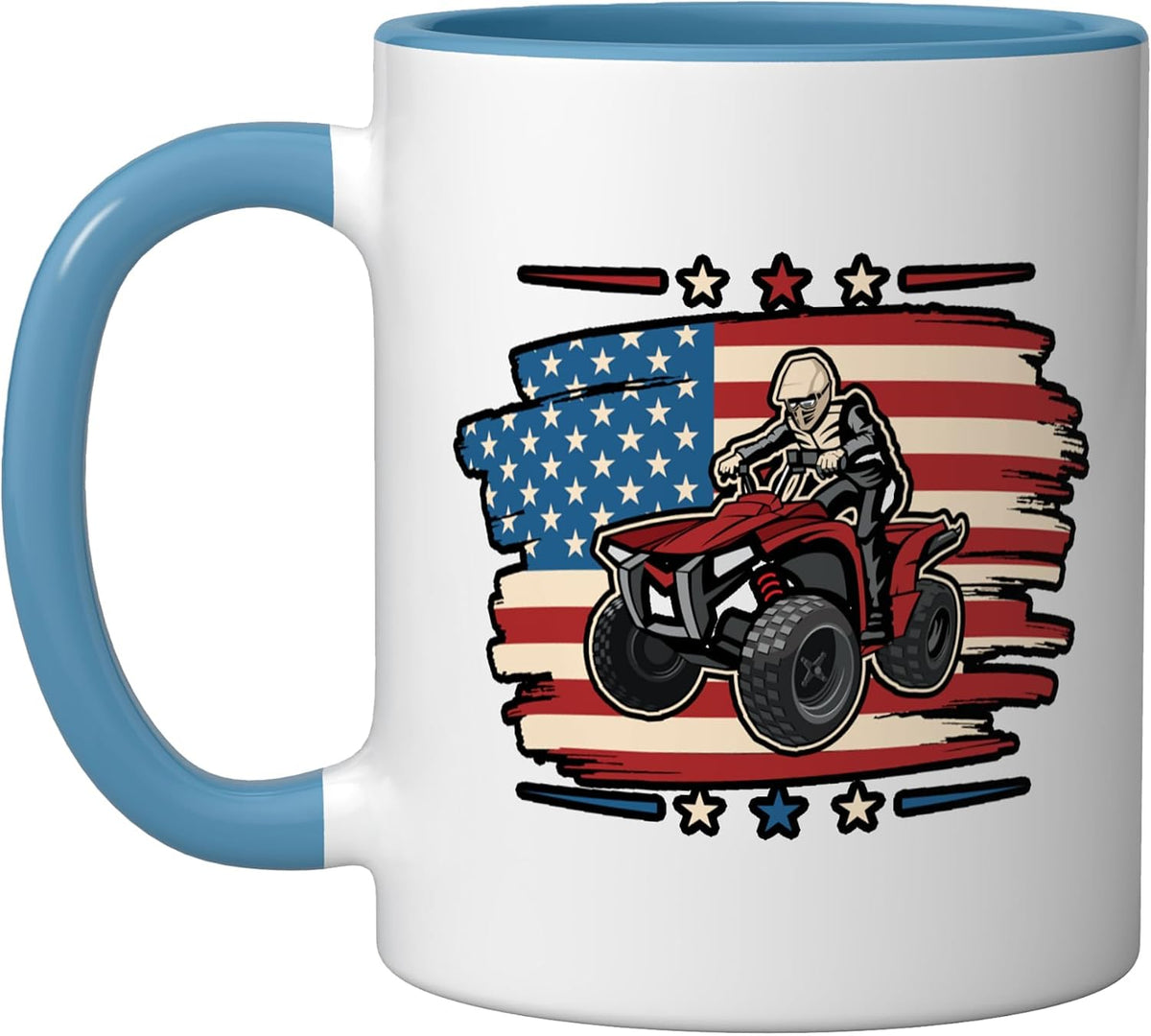 American Quad Driver Quad Bike 4 Wheeler Atv Ceramic Mug