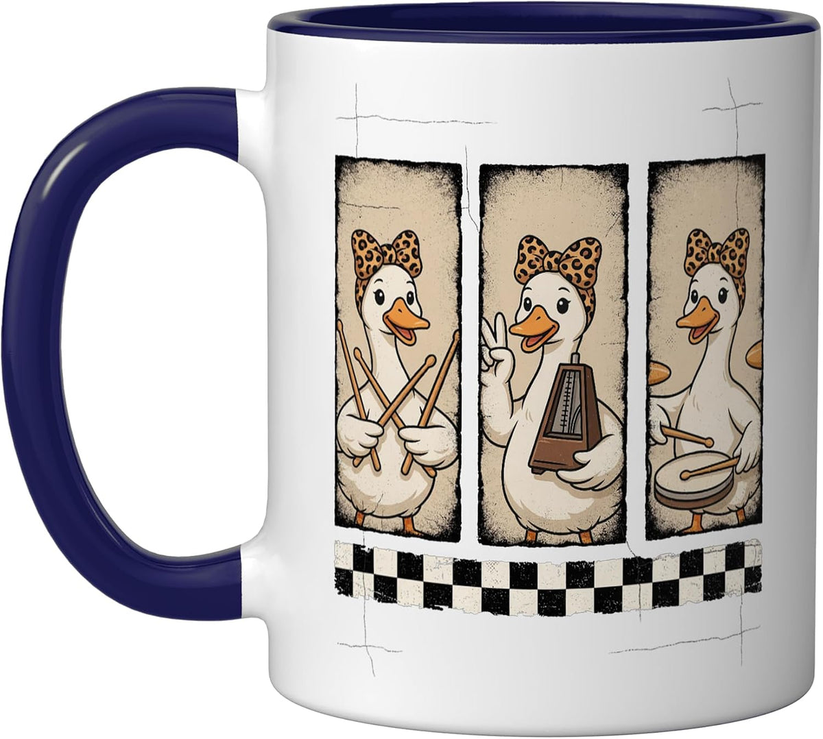 Duck Drummer With Metronome Cute Ceramic Mug
