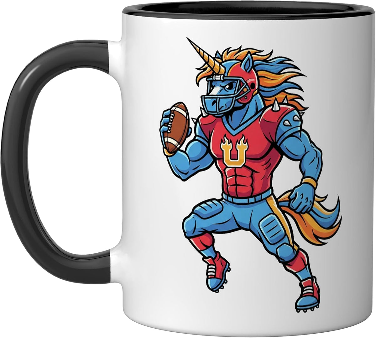 Unicorn Football Team Mascot Cute Kids Game Day Fan Ceramic Mug