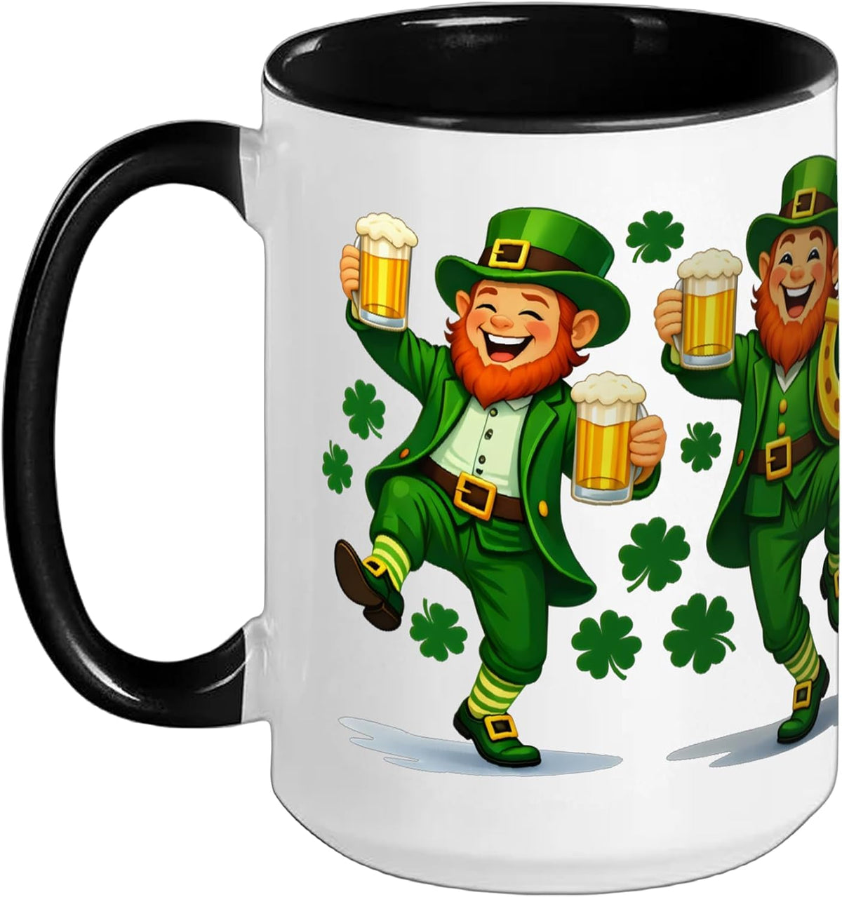 Dancing Lucky Leprechauns Fun Beer St Patrick's Day Ceramic Mug