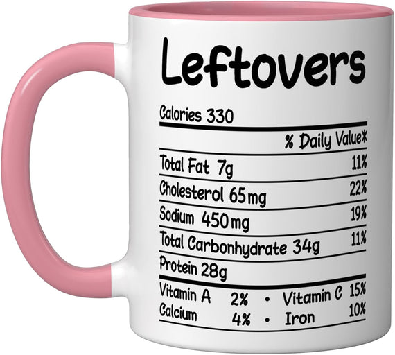 Leftovers Nutrition Facts Thanksgiving Leftover Recipe Ceramic Mug