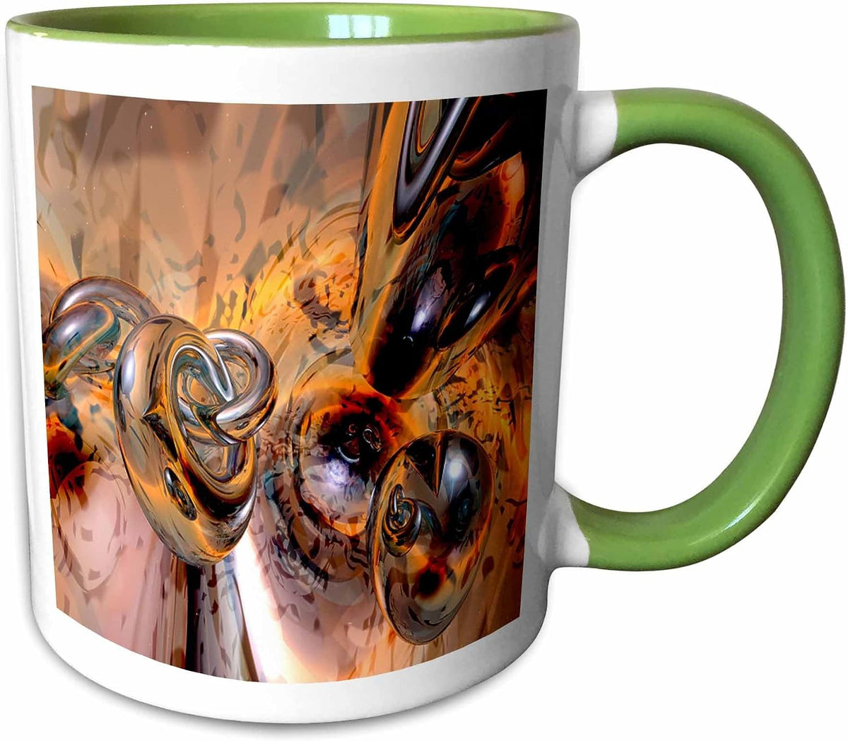 Abstract Void Metal Rings In Colorful Ceramic Mug
