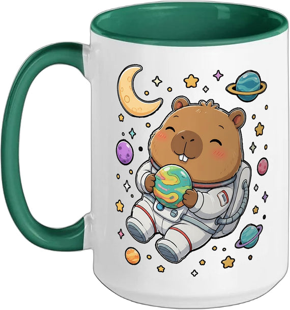 Capybara Space Explorer Astronaut Planets Stars Boys Girls Ceramic Mug