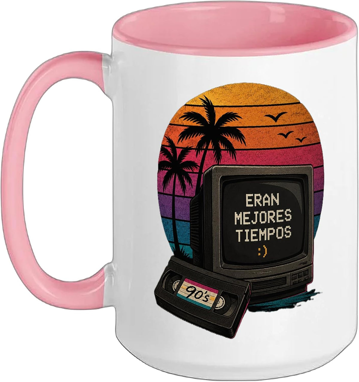 Eran Mejores Tiempos Retro 90s Nostalgia Ceramic Mug