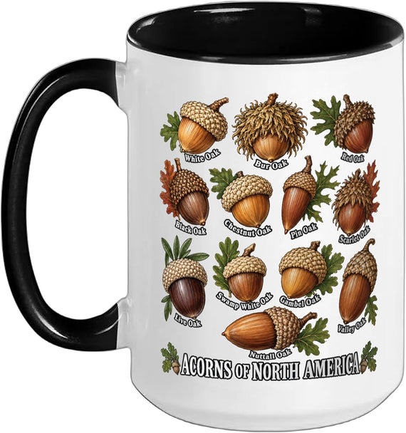 Acorns Of North America Oak Species Identification Field Ceramic Mug
