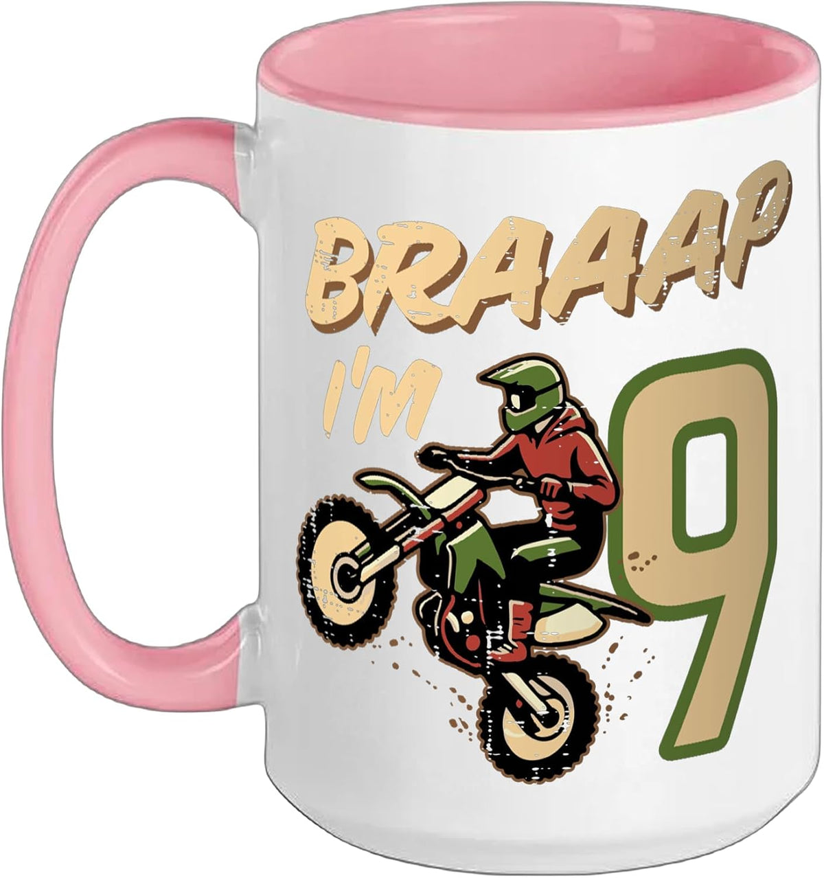 Braaap Im 9 Dirt Bike 9th Birthday Bday Motocross Boys Ceramic Mug