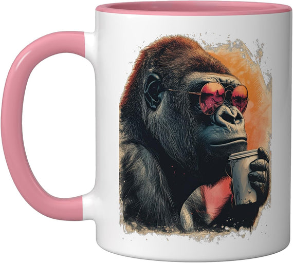 Monkey With Cool Sunglasses And Of Coffee Ape Monkeys Ceramic Mug