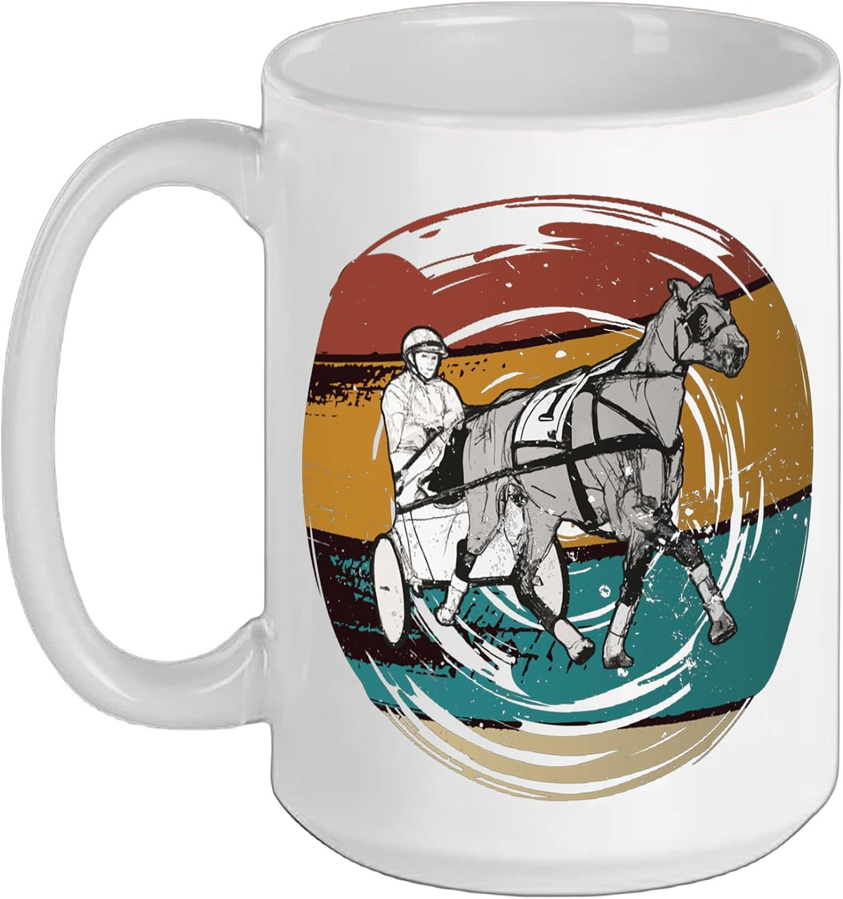Trotting Horse Sulky Horses Trotting-Race Harness-Racing Ceramic Mug