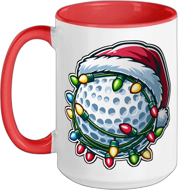 Golfing Christmas Funny Holiday Ball Santa Golf Xmas Ceramic Mug