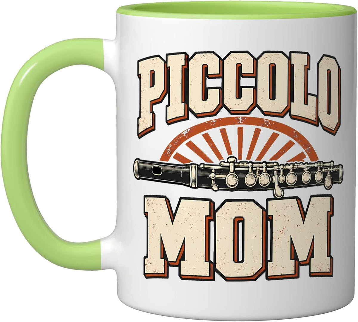 Piccolo Mom Flute Player Marching Band Christmas Ceramic Mug