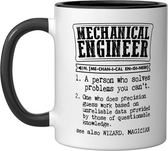 Mechanical Engineer Gift Funny Dictionary Definition Ceramic Mug