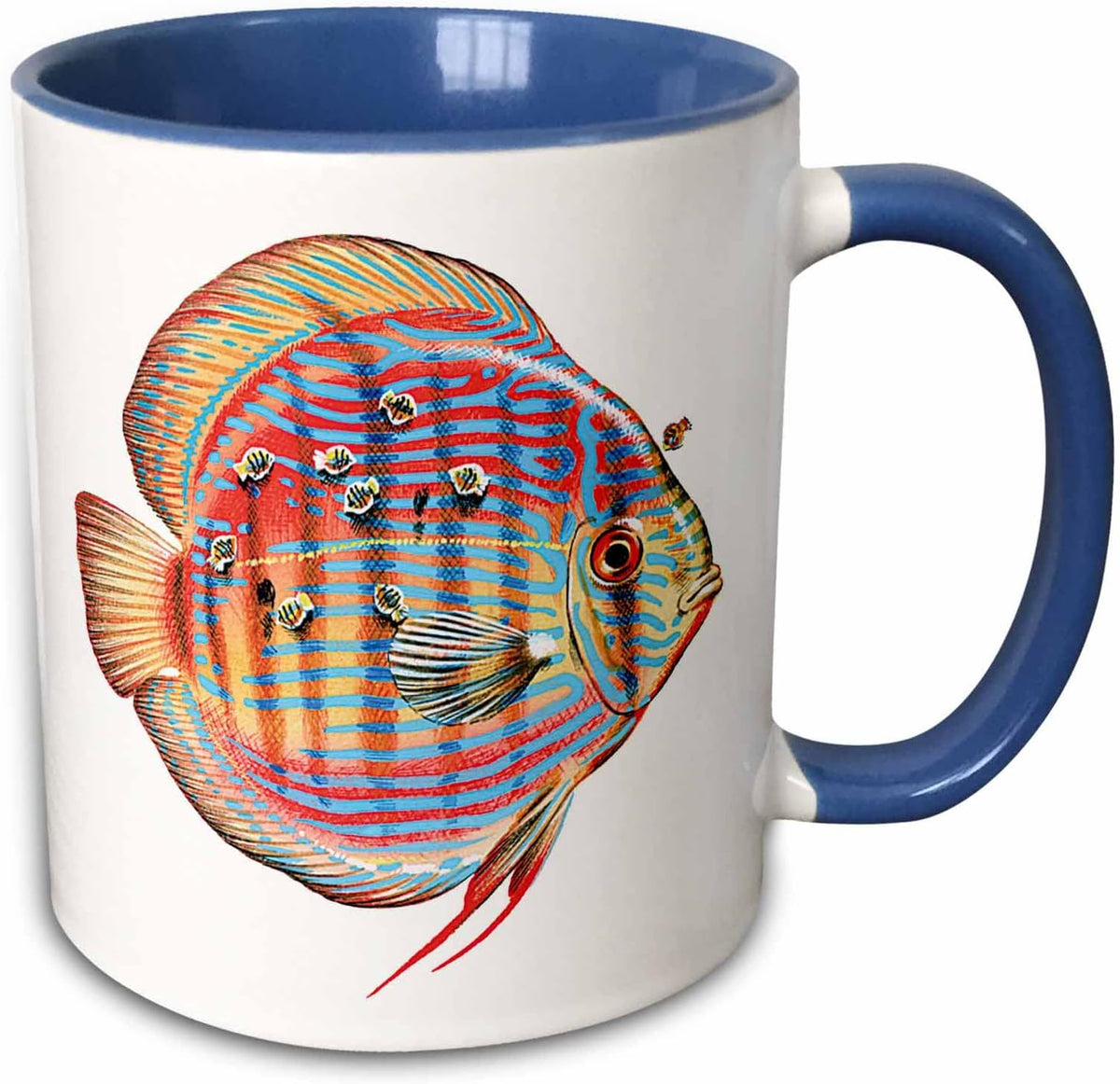 Discus Fish With Young Feeding Off Of Parent Ceramic Mug