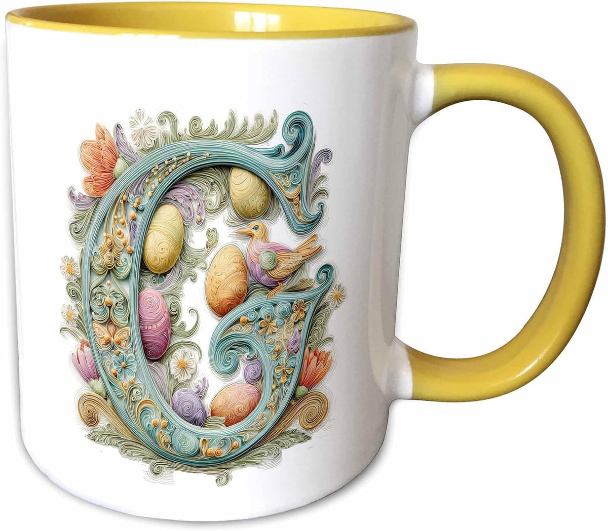 Easter Ornamental Monogram G Ceramic Mug