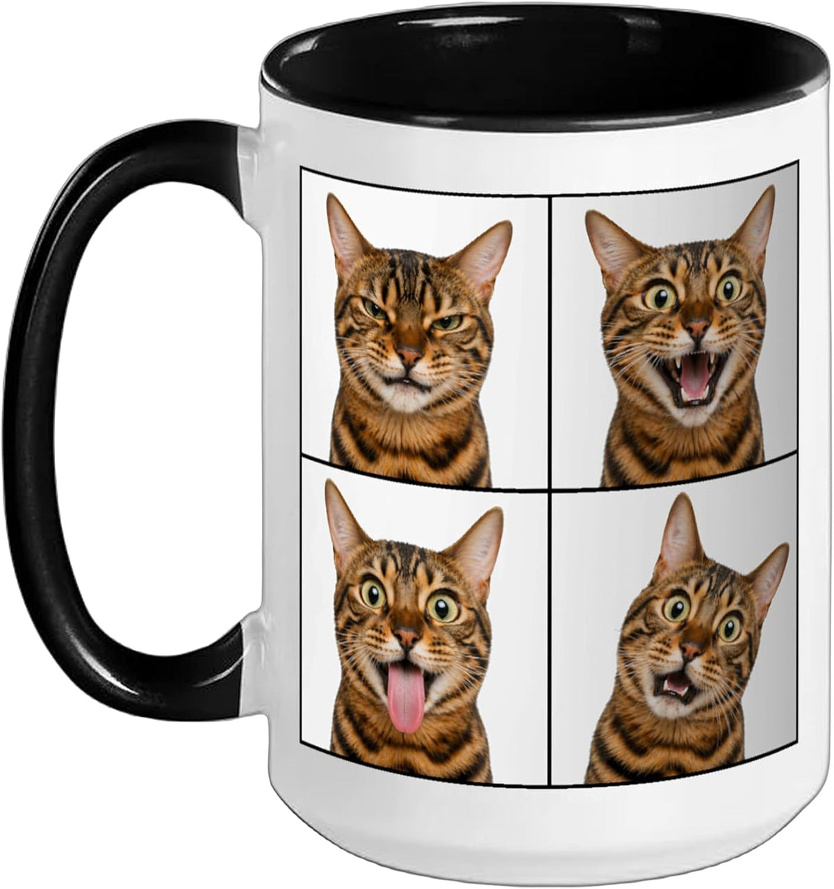 Bengal Cat In Photobooth Cute Cats Faces Poses & Ceramic Mug