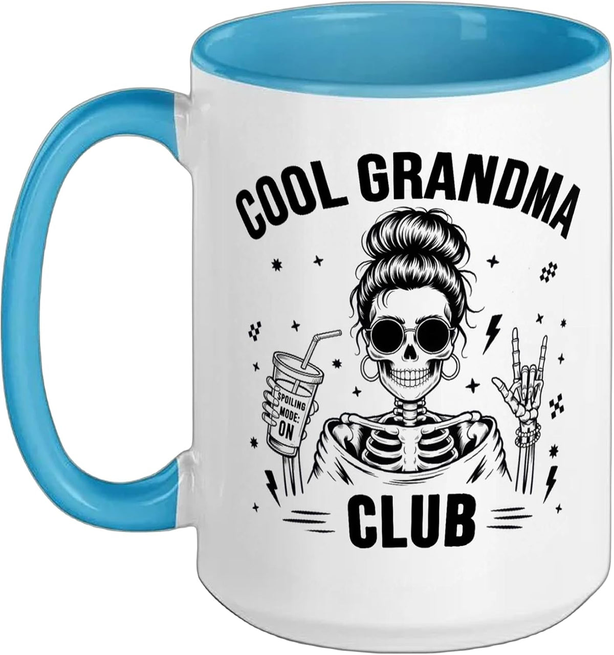 Cool Grandma Skull Rocker Grandma Halloween Ceramic Mug