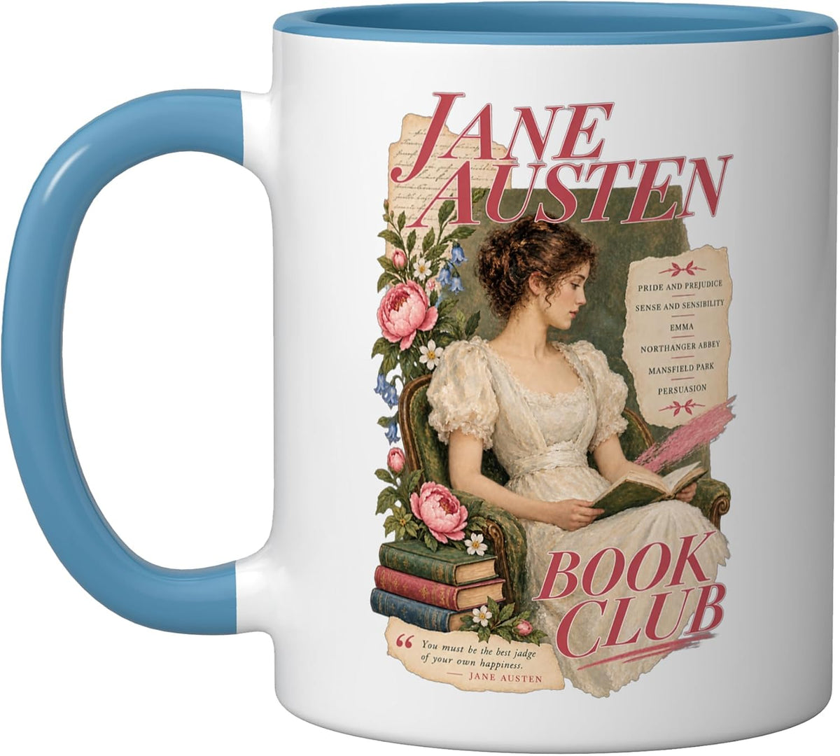 Classic Literature Reader Regency Novel Collection Ceramic Mug
