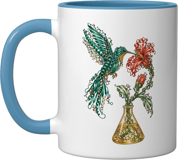 Hummingbird Flower Molecular Science Ceramic Mug