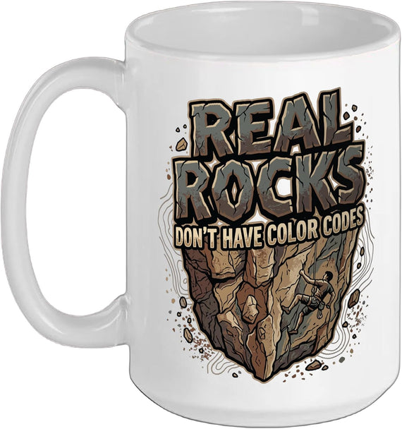 Rock Climbing Outdoor Climber Real Rocks No Color Codes Ceramic Mug