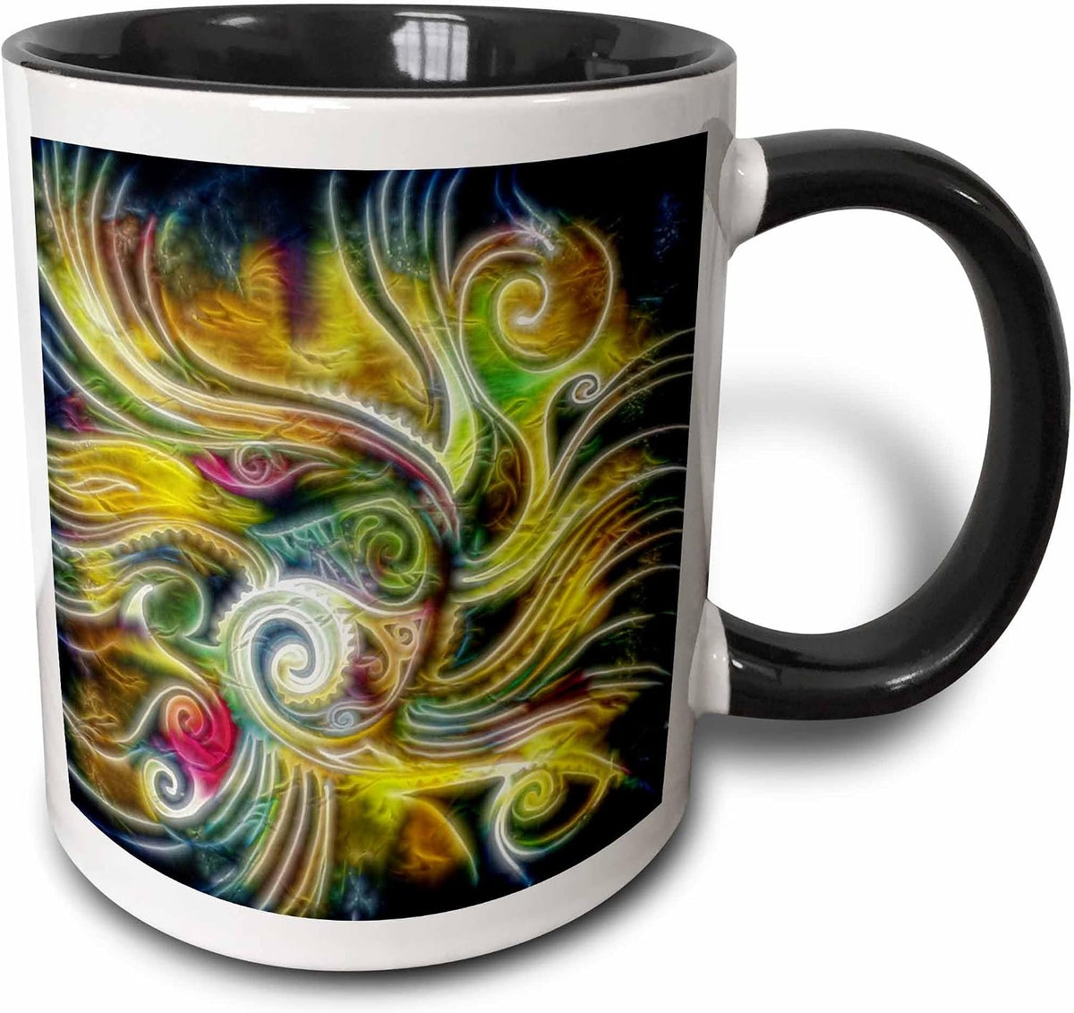 Funky Abstract Glow Swirls Modern Ceramic Mug