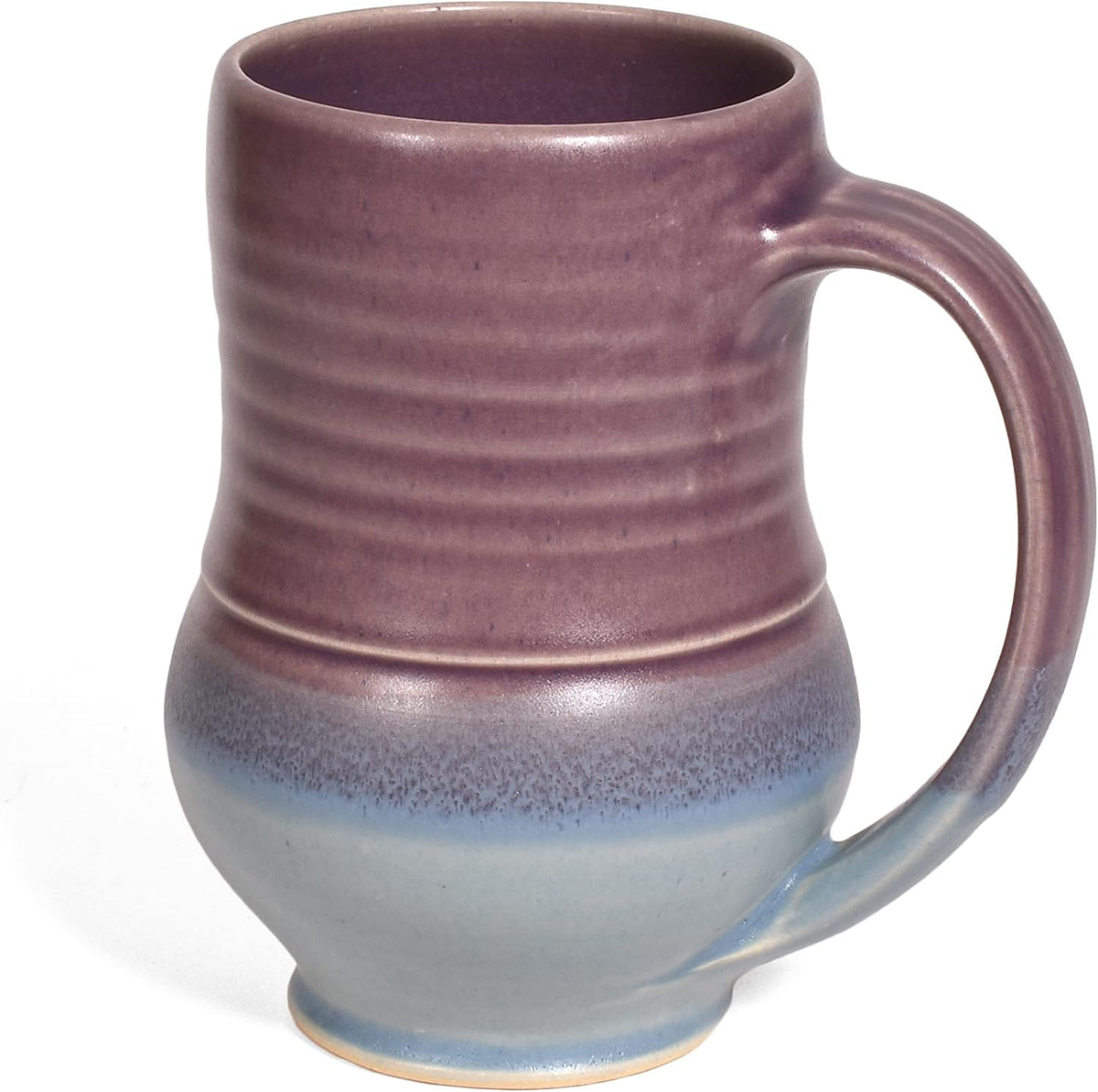 Striped Glaze Pedestal Mug, Handmade American Pottery Ceramic Mug