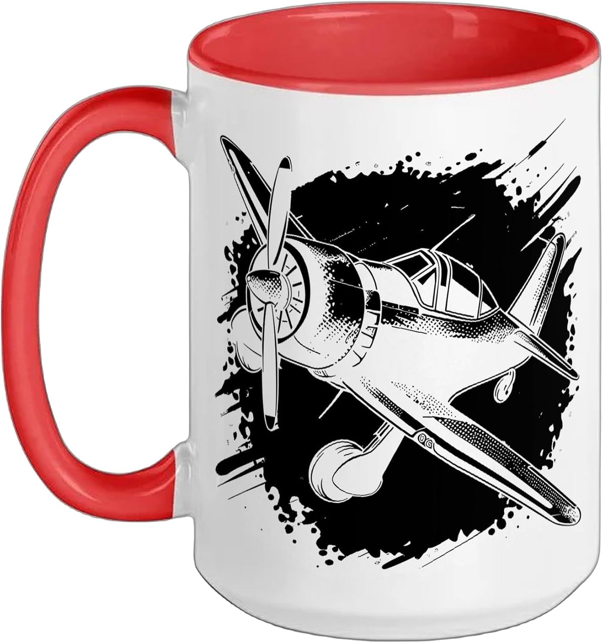 Propeller Aircraft Sketch Plane Spotter Ceramic Mug