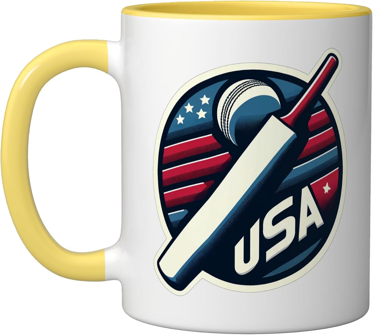 Usa Cricket In American Flag Colors Red White And Blue Ceramic Mug